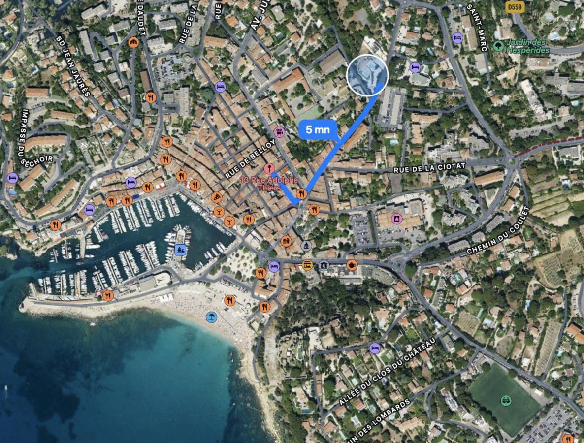 Plein Centre Avec "Parking Prive" Voitures Electriques Bienvenues Apartment Cassis Exterior photo